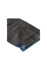 Vora High Waist 4 Pocket Acid Washed Black Denim with Snap Details