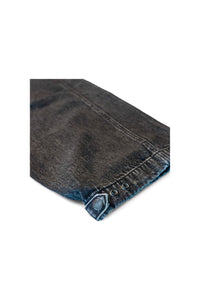 Vora High Waist 4 Pocket Acid Washed Black Denim with Snap Details