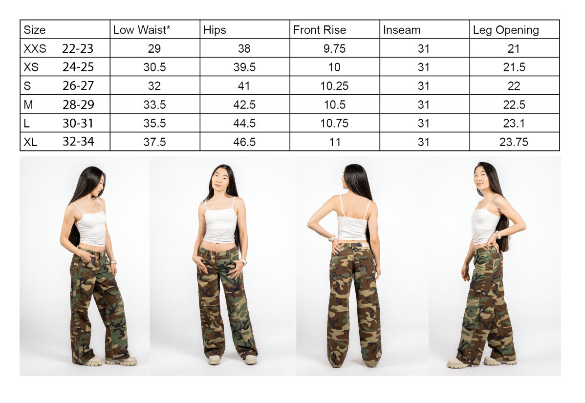 Navari 5 Pocket Low Rise Baggy Fit Camo Pant
