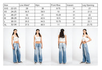 Navari 5 Pocket Low-Rise Wide Leg Jeans with Light Wash