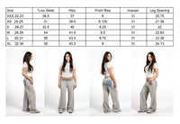 Chanok French Terry Wide Leg Sweats with Denim Waistband & Back Pockets