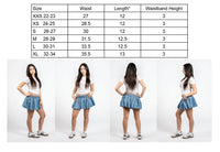 Lali Chambray Micro Mini Bubble Skirt with Ruched Elastic Waistband