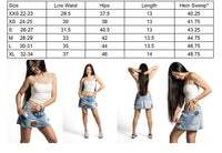 Ploi 5 Pocket Low Rise Light Wash Denim Skirt with Interchangeable Patches